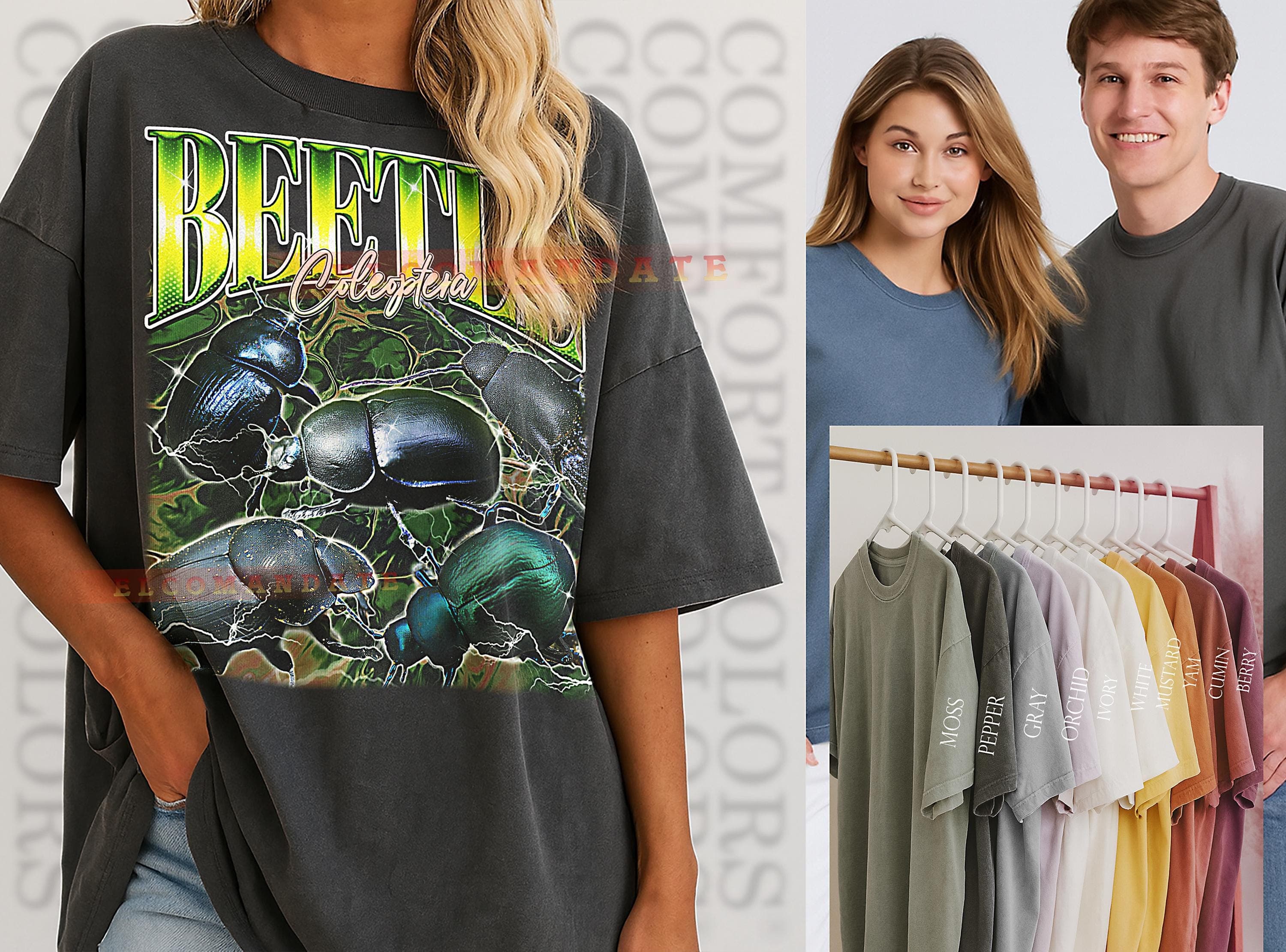 Beetle Coleoptera T-Shirt, Vintage Animal Lovers Insect Bug Nature Science Tee, 90s Retro Throwback, Beetle Coleoptera Sweater - image 3