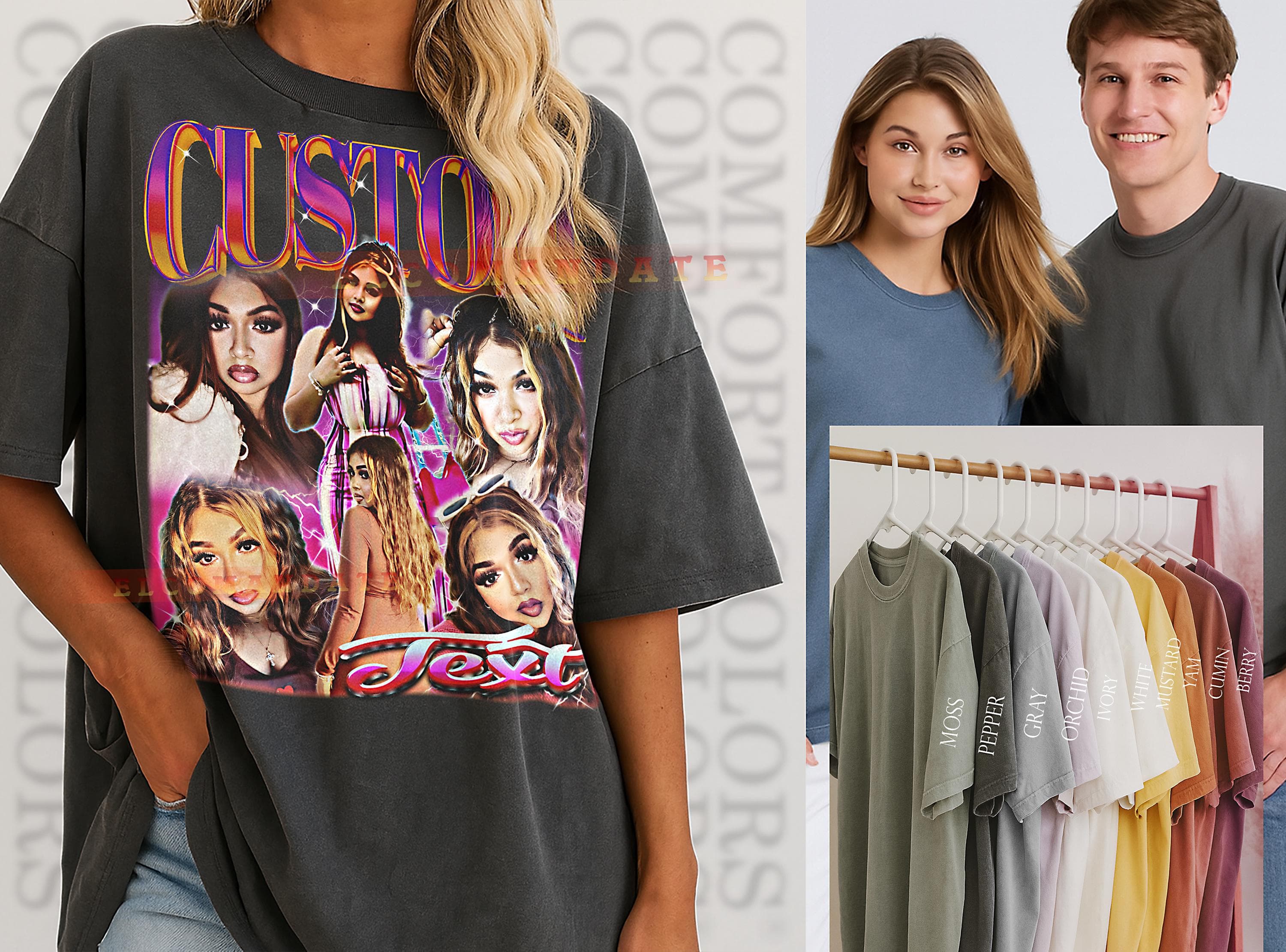 Custom GF Shirt, Custom Vintage Gift, Custom Unique Tee, Custom Retro Style Shirt, Custom Personalized Shirt, Custom 90s Bootleg - image 3