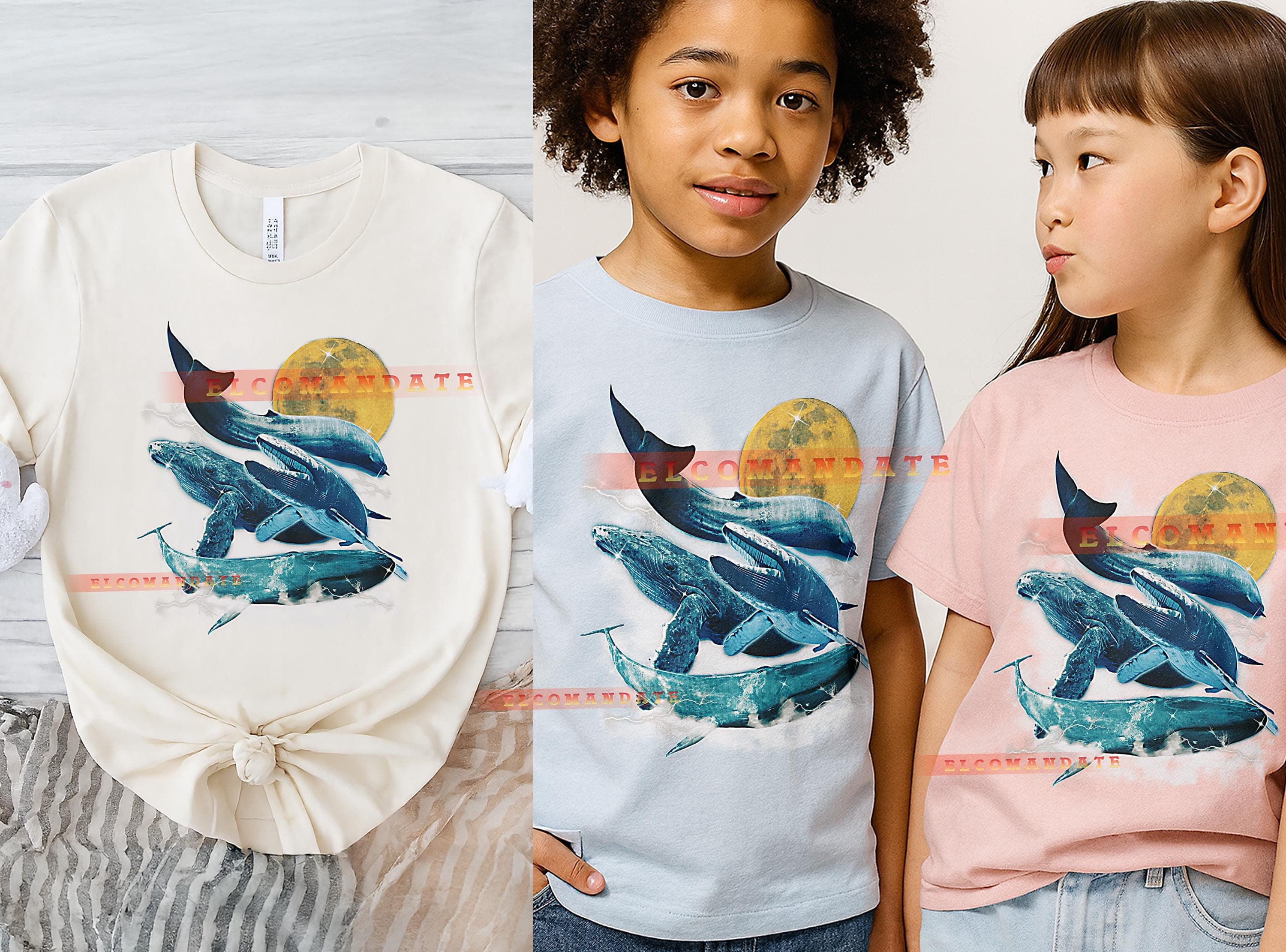 Blue Whale T-Shirt, Vintage Animal Lovers Sea Life Aquatic Nature Tee, 90s Retro Throwback, Blue Whale Sweater - image 4