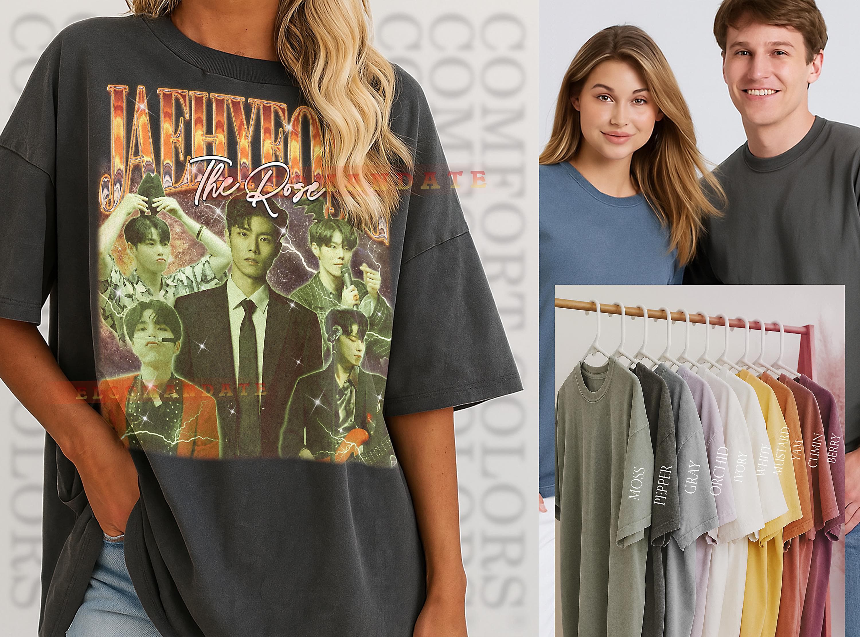 Jaehyeong The Rose Bootleg Shirt, Jaehyeong The Rose Vintage Tee, 90s Tshirt, Jaehyeong The Rose Retro Tee, Band Member Idol - image 3