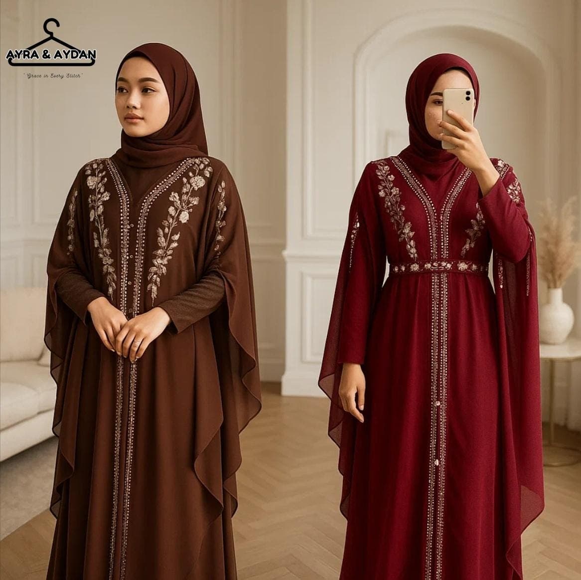 3 in 1 Exclusive Evening Abaya Caftan | Eid & Ramadan Abaya | Wedding and Dubai Style | Muslimah Islamic Clothing