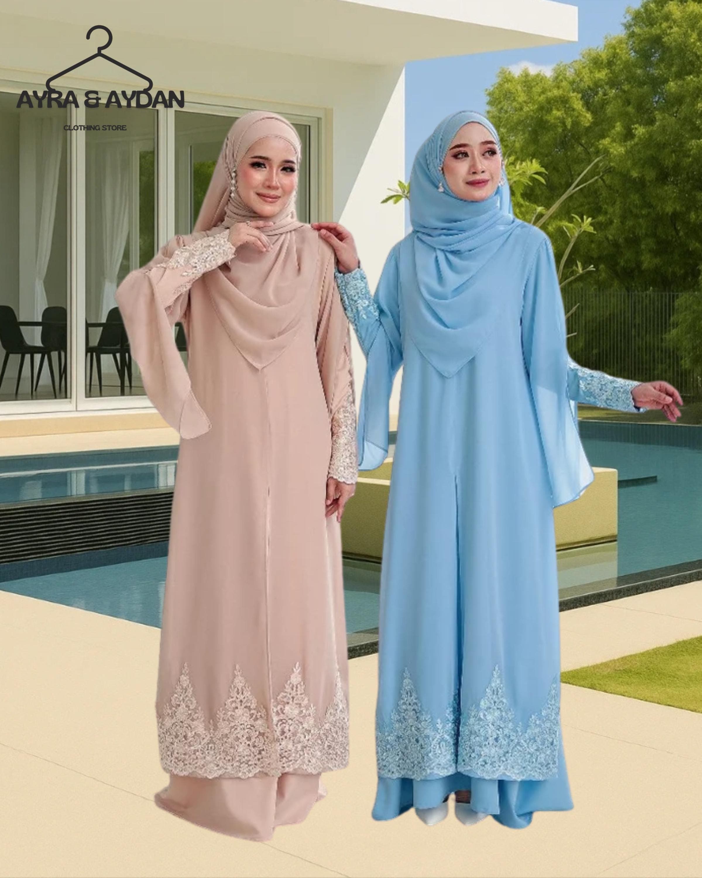 Elegant Modest Evening Dress with Luxury Lace | Free Shawl, Hijab-Friendly | Long Sleeve Islamic Style | Bridesmaid Dress | Graduation Dress - image 3