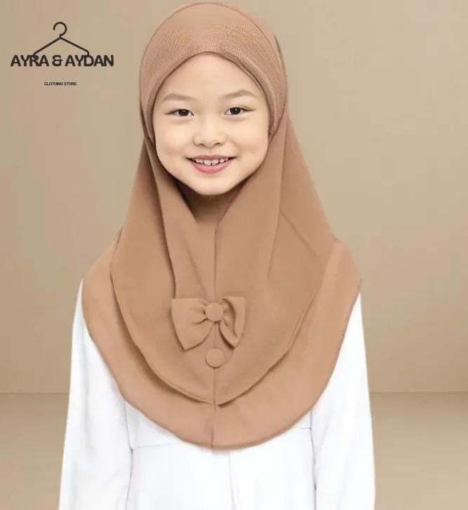Ironless Instant Slip-On Chiffon Hijab with Bows, Modest Girls' Headscarf, Stylish Islamic Wear, Comfortable Muslim Hijab - image 3