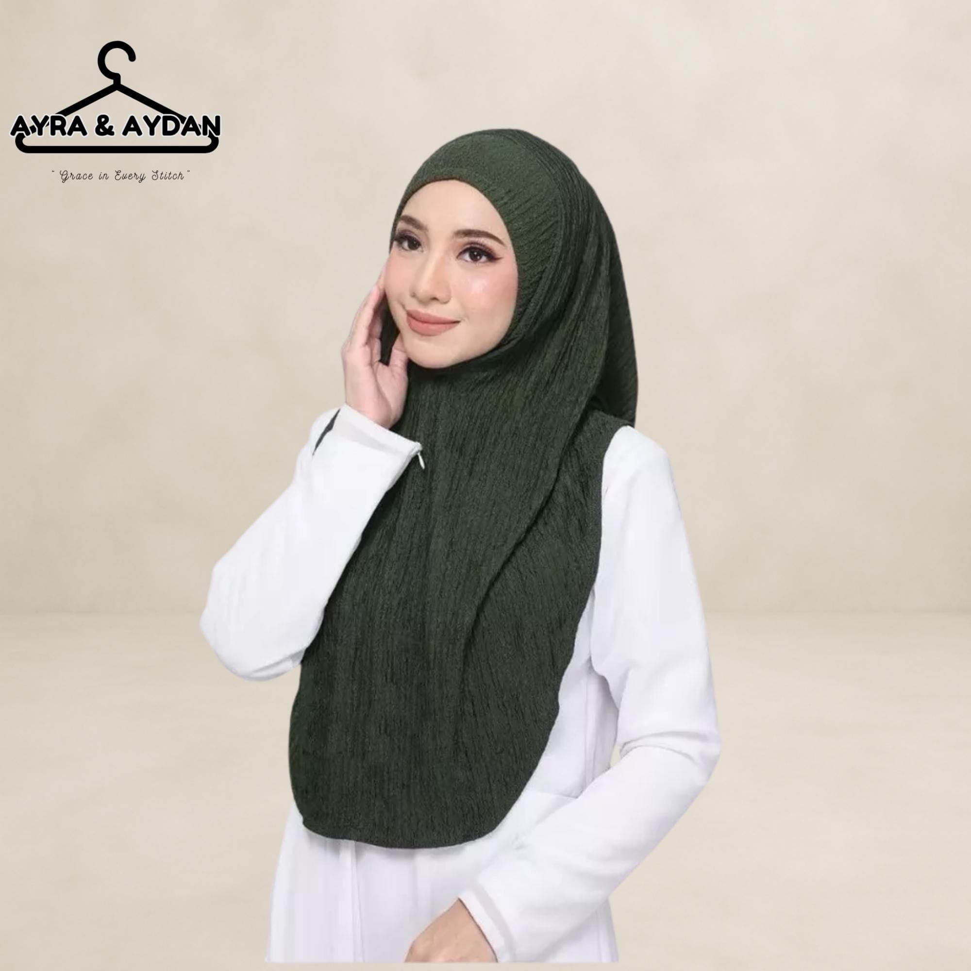 Premium Cotton Crepe Hijab, Ironless Instant Hijab, Stretchable Crinkle Shawl for Women, Muslimah Headscarf, Modest Fashion - image 3