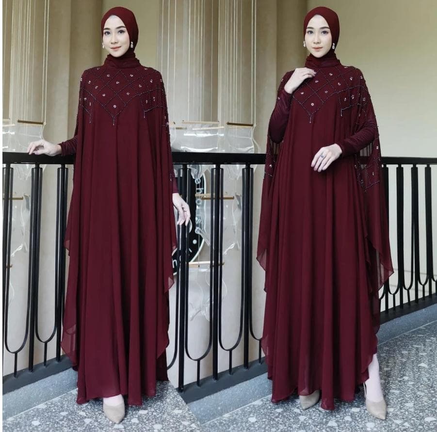 Luxury Elegant Caftan Free Inner and Pashmina | Hijab-Friendly Long Sleeve Islamic Style Nikkah Gown, Dubai Style, Long Sleeve, XS-XXXL - image 3