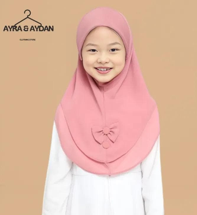 Ironless Instant Slip-On Chiffon Hijab with Bows, Modest Girls' Headscarf, Stylish Islamic Wear, Comfortable Muslim Hijab - image 5