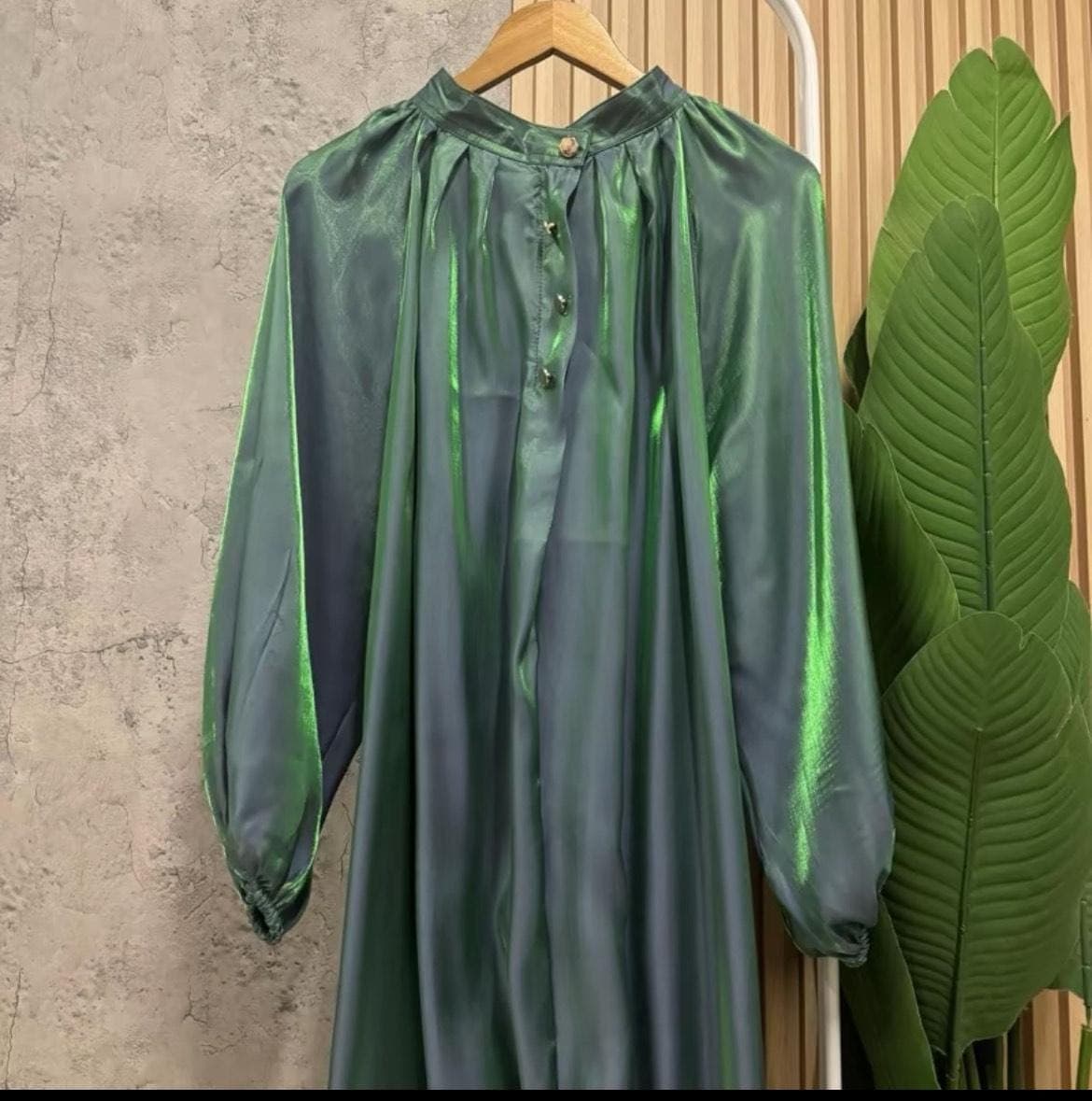 Shimmer Cotton Silk Satin Maxi Abaya Dress with Kimono Sleeves β Modest & Stylish - image 3