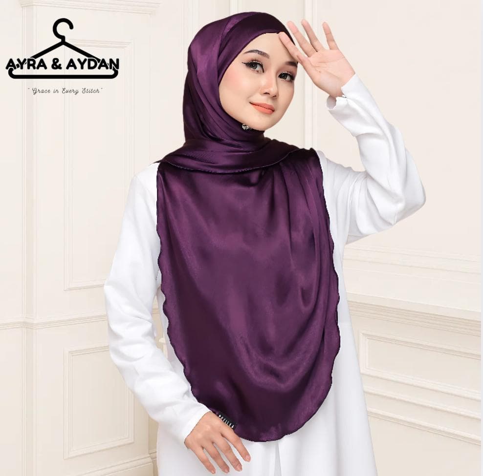 Premium Ironless Satin Semi Instant Shawl Hijab | Neatly Stitched Edges | Slip-On Instant Hijab | 10 Color Option