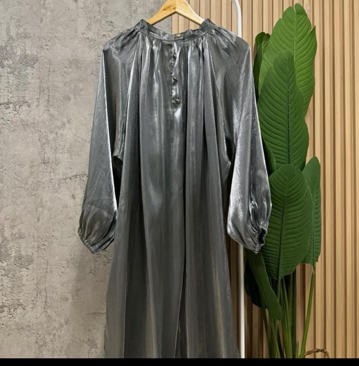 Shimmer Cotton Silk Satin Maxi Abaya Dress with Kimono Sleeves β Modest & Stylish - image 4