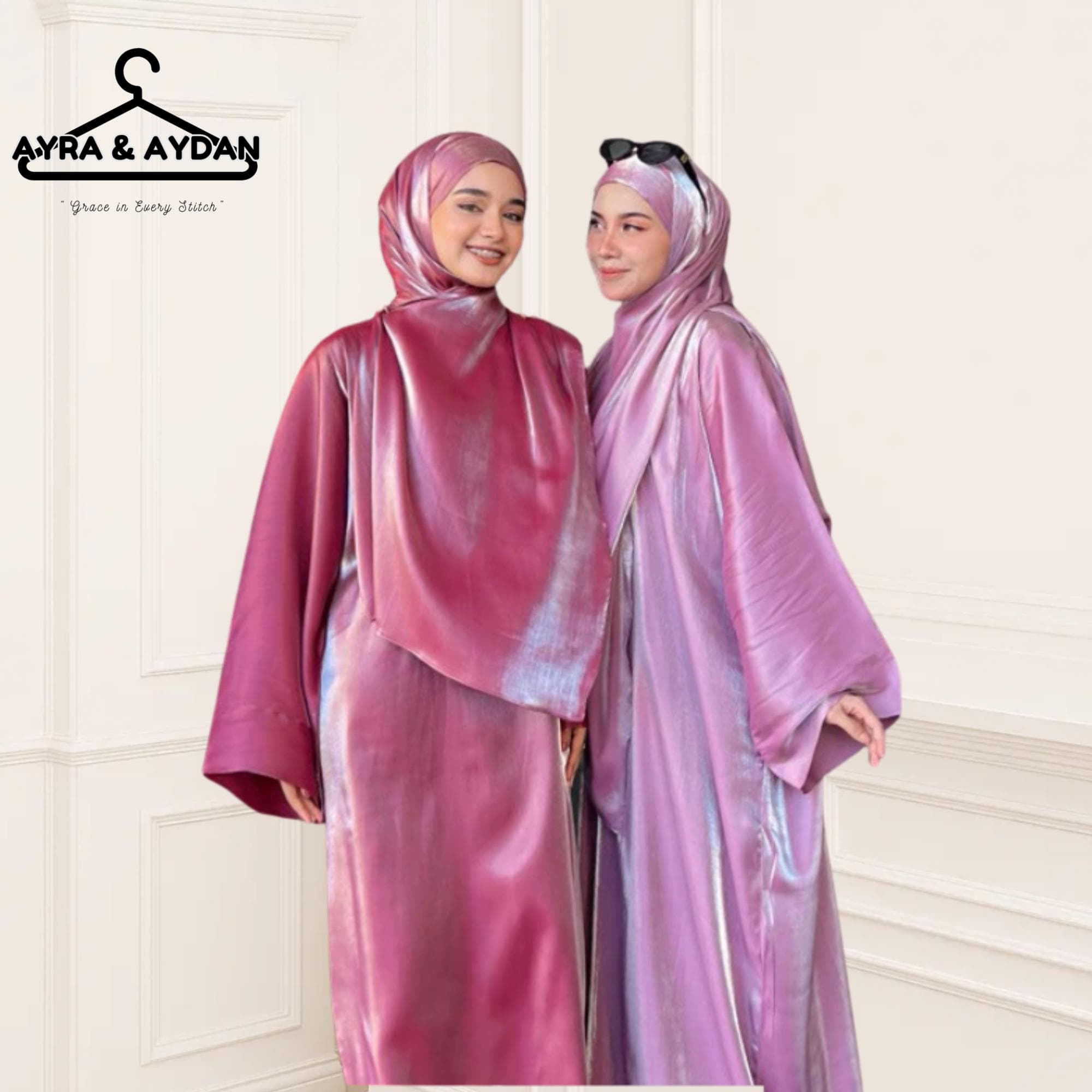 Stylish Plus Size Shimmer Silk Satin Abaya Maxi Caftan Dress with Kimono Sleeves -Modest & Stylish-Free Shawl - image 3