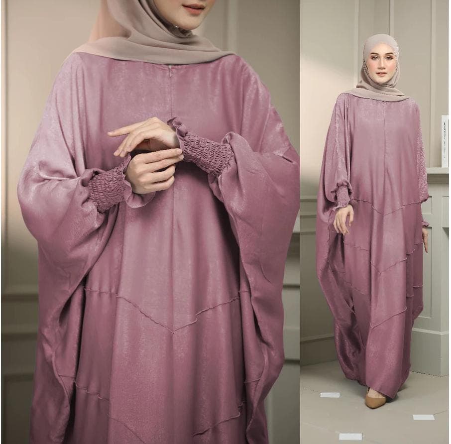 Elegant Shimmer Silk Satin Abaya Maxi Dress with Kimono Sleeves β Elegant Caftan Dress for Women up to 3XL - image 4