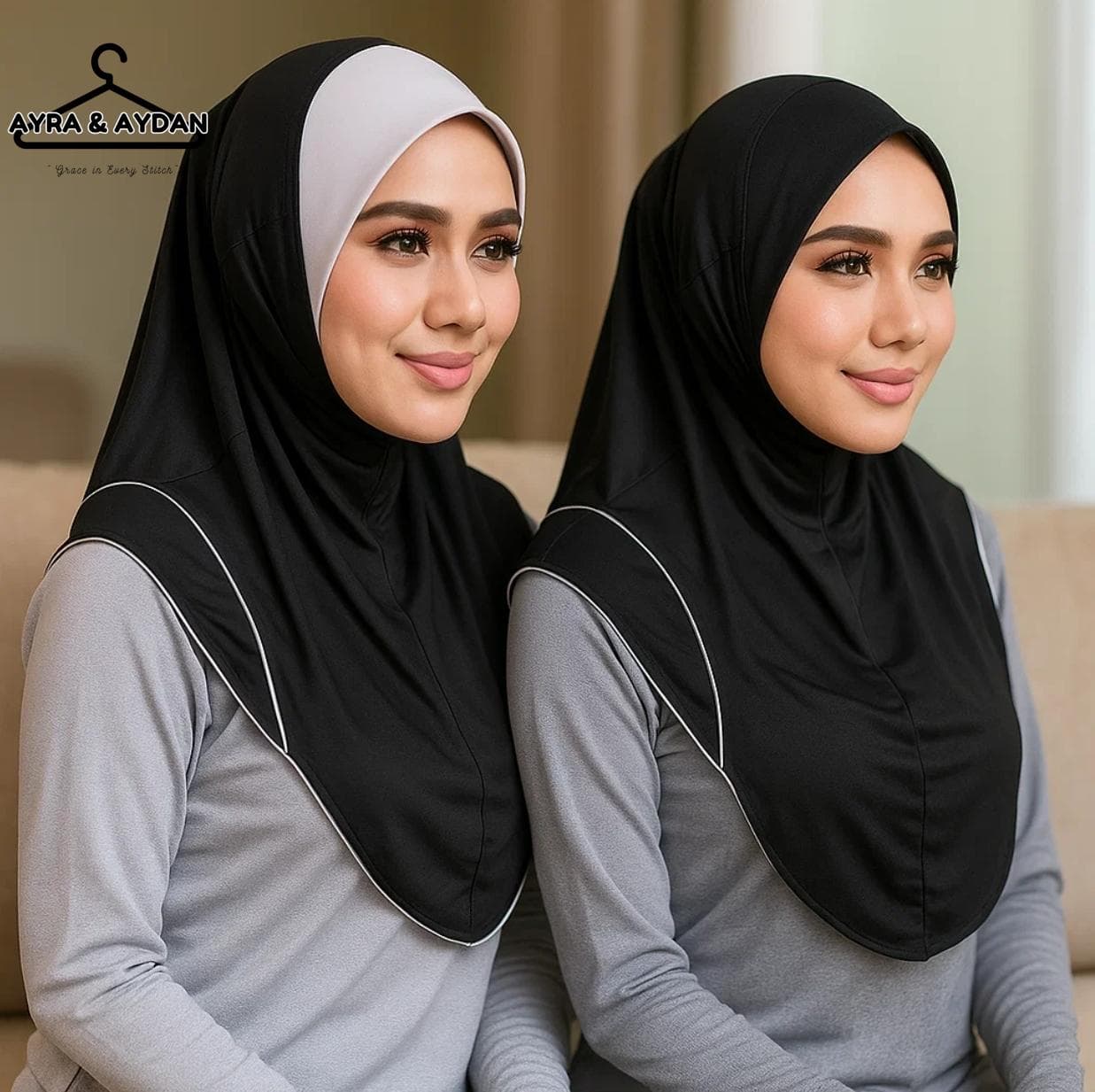Performance Sport Hijab for Women, Breathable Non-Slip Workout Hijab, Instant Gym Head Scarf, Modest Activewear for Muslimah, S-L Sizes