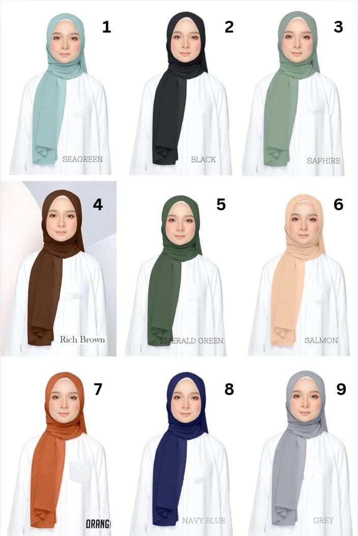 Premium Chiffon Shawl Hijab β 40 Elegant Color Options for Stylish and Comfortable Wear - image 3