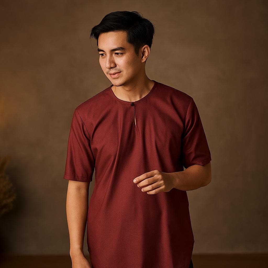 Casual and Wedding Men's Kurta | Short Sleeve Como Crepe Indian Ethnic Wear | Elegant Islamic Prayer & Eid Ramadan Outfit, Size S-XXL