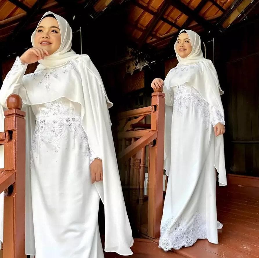 Gorgeous Off-White Muslimah Wedding Dress β Nikah Gown with Modest Design | Engagement Dress | Long Sleeve Bridal Dress for Islamic Weddings - image 5