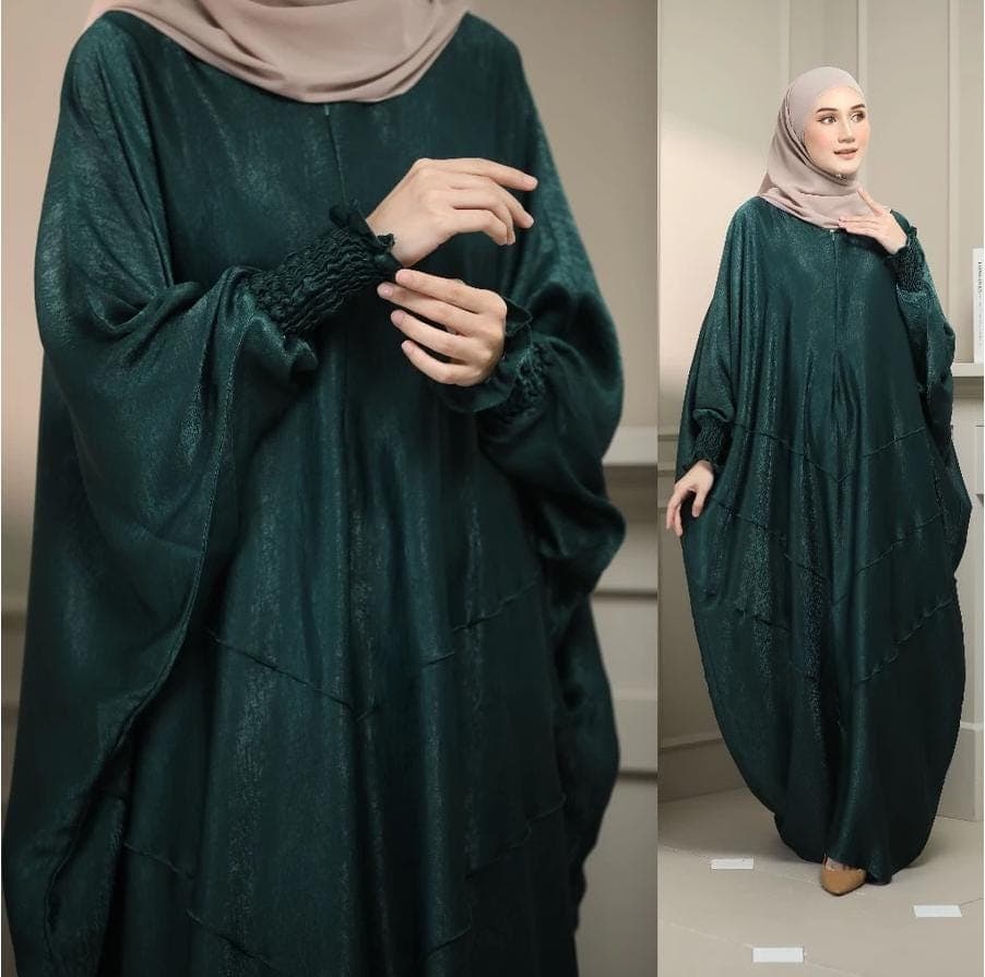 Elegant Shimmer Silk Satin Abaya Maxi Dress with Kimono Sleeves β Elegant Caftan Dress for Women up to 3XL - image 3