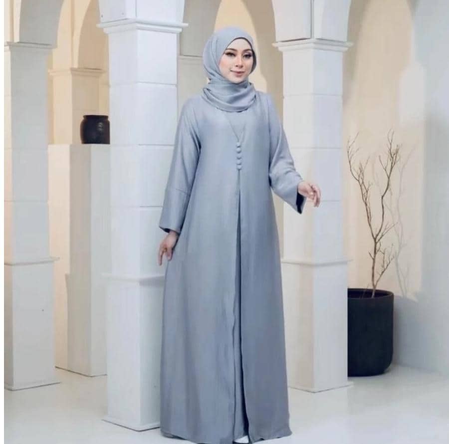 Minimalist Abaya, Dubai Style Farasha Kaftan, Modest Islamic Clothing, Layered Chiffon Maxi Dress, Eid Mubarak Gown - image 5