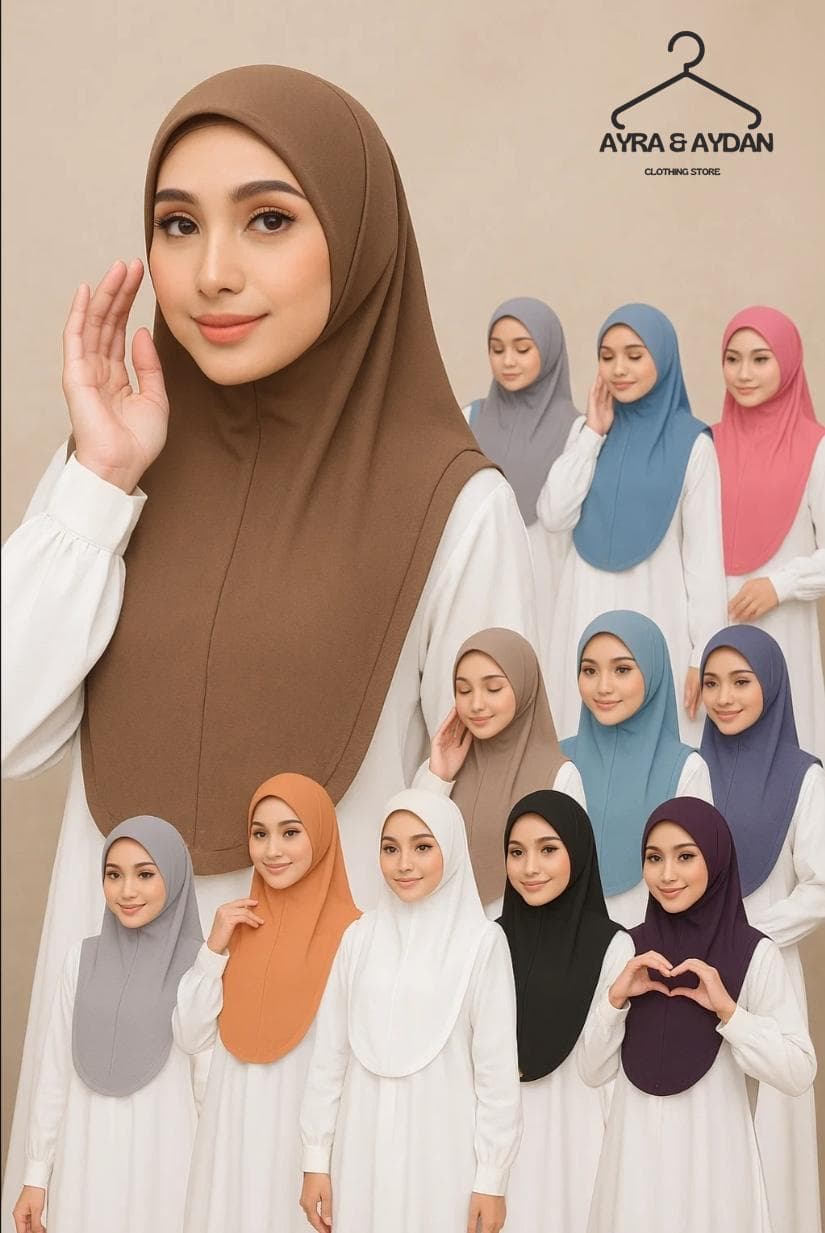 Instant Hijab | Premium Moss Crepe | Slip-On Hijab | Ready-to-Wear Scarf | M and L Size