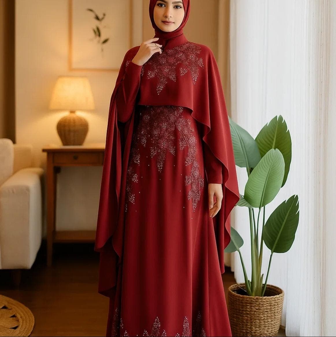 Minimalist Muslimah Wedding Dress β Nikah Gown with Modest Design | Engagement Dress | Long Sleeve Bridal Dress for Islamic Weddings - image 4