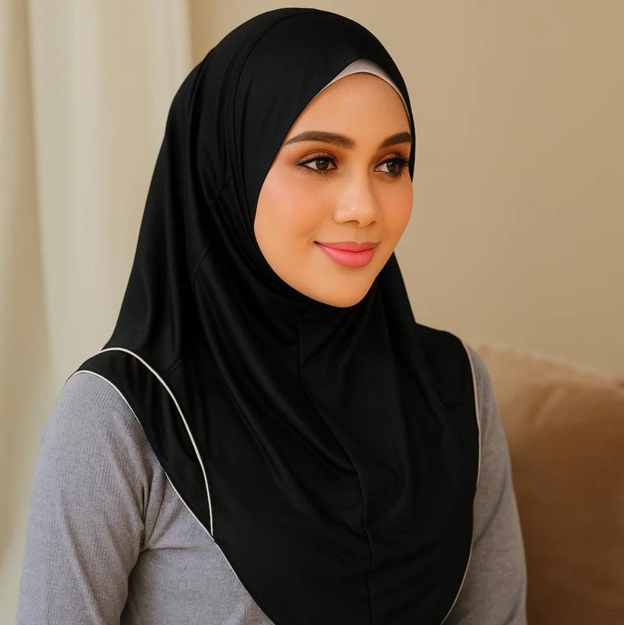 Performance Sport Hijab for Women, Breathable Non-Slip Workout Hijab, Instant Gym Head Scarf, Modest Activewear for Muslimah, S-L Sizes - image 3