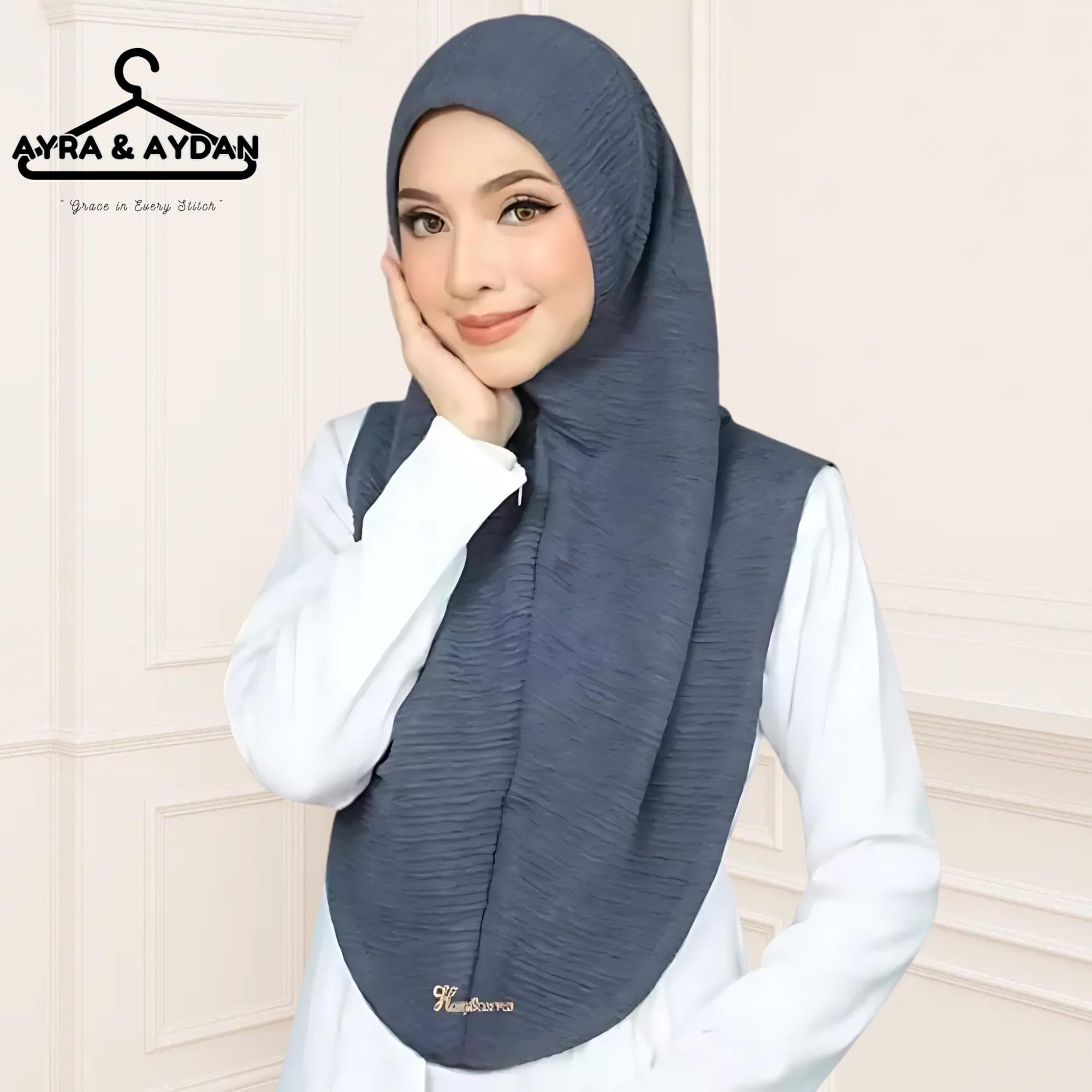 Premium Cotton Crepe Hijab, Ironless Instant Hijab, Stretchable Crinkle Shawl for Women, Muslimah Headscarf, Modest Fashion