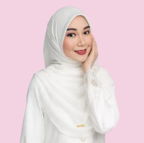 Bridal Hijab for Nikah | Ivory White Wedding Headscarf, Soft Cotton Voile, Minimalist Square Curve Shawl, Elegant Engagement Scarf - image 5