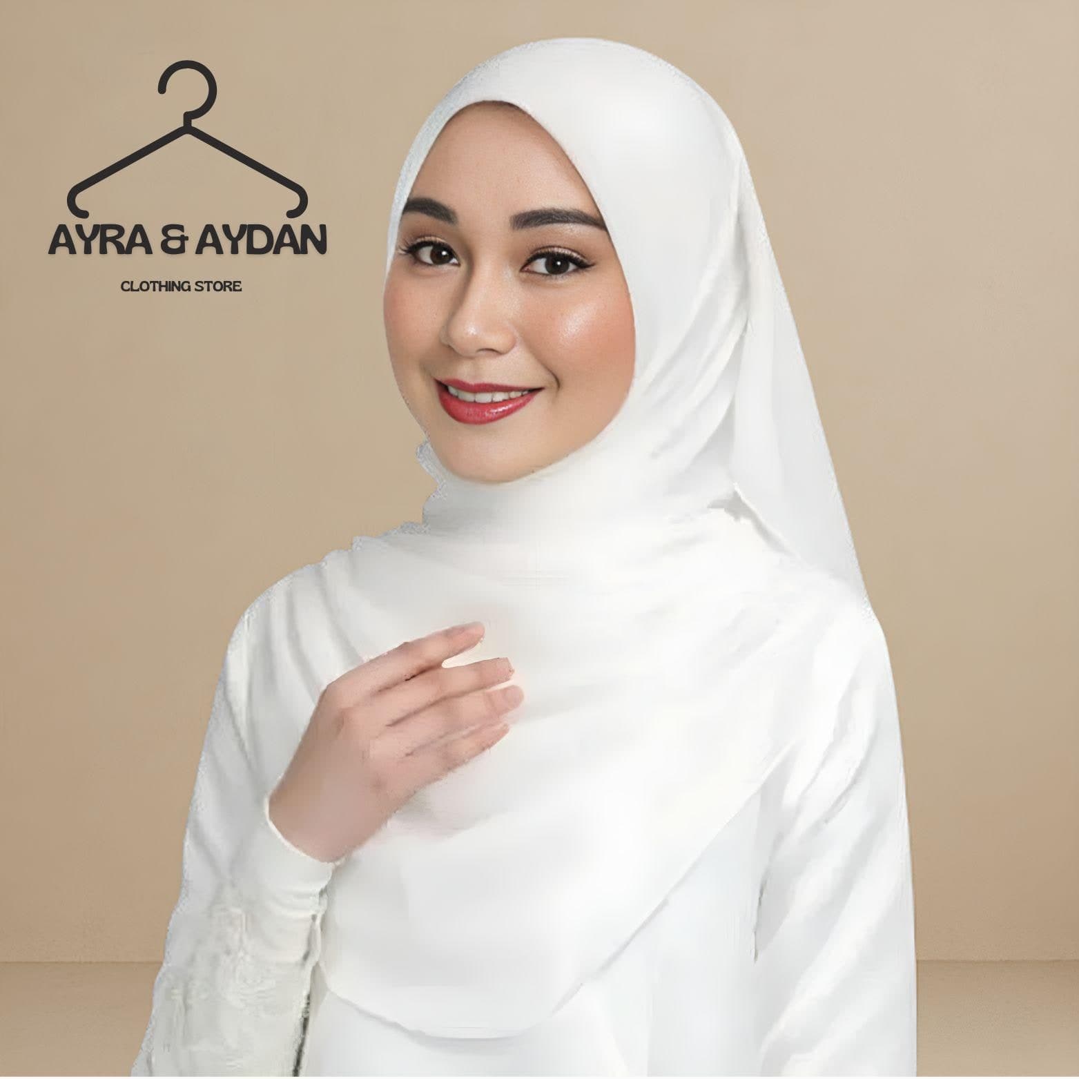 Bridal Hijab for Nikah | Ivory White Wedding Headscarf, Soft Cotton Voile, Minimalist Square Curve Shawl, Elegant Engagement Scarf