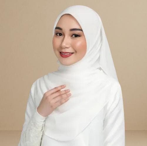 Bridal Hijab for Nikah | Ivory White Wedding Headscarf, Soft Cotton Voile, Minimalist Square Curve Shawl, Elegant Engagement Scarf - image 3