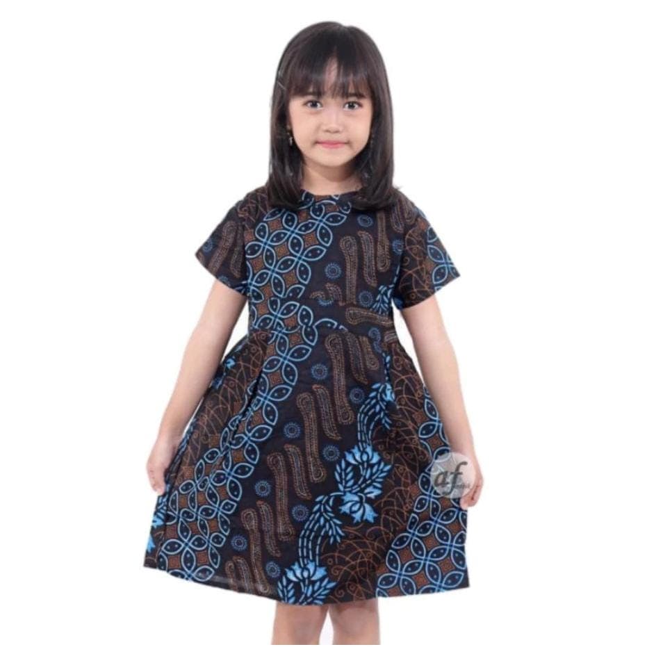 Girls Batik Dress, Kids Floral Print Dress, Indonesian Ethnic Pattern Dress for Girls, Short Sleeve Summer Boho Dress, Sizes 2-10 Years - image 4