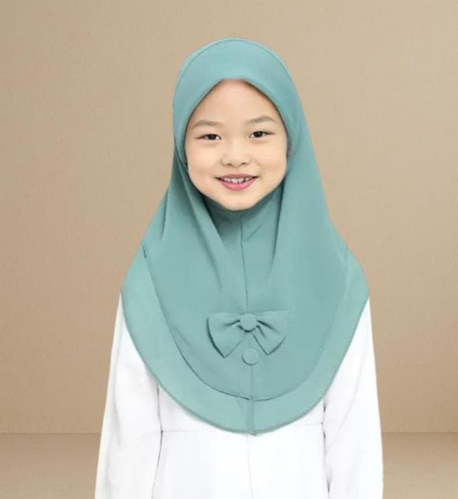 Ironless Instant Slip-On Chiffon Hijab with Bows, Modest Girls' Headscarf, Stylish Islamic Wear, Comfortable Muslim Hijab - image 4