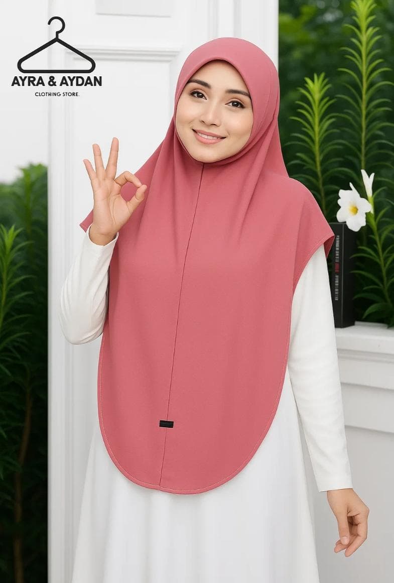Slip-On Instant Hijab 2XL - Premium Moss Crepe Muslimah Hijab, Modest Fashion, Ready-to-Wear Headscarf