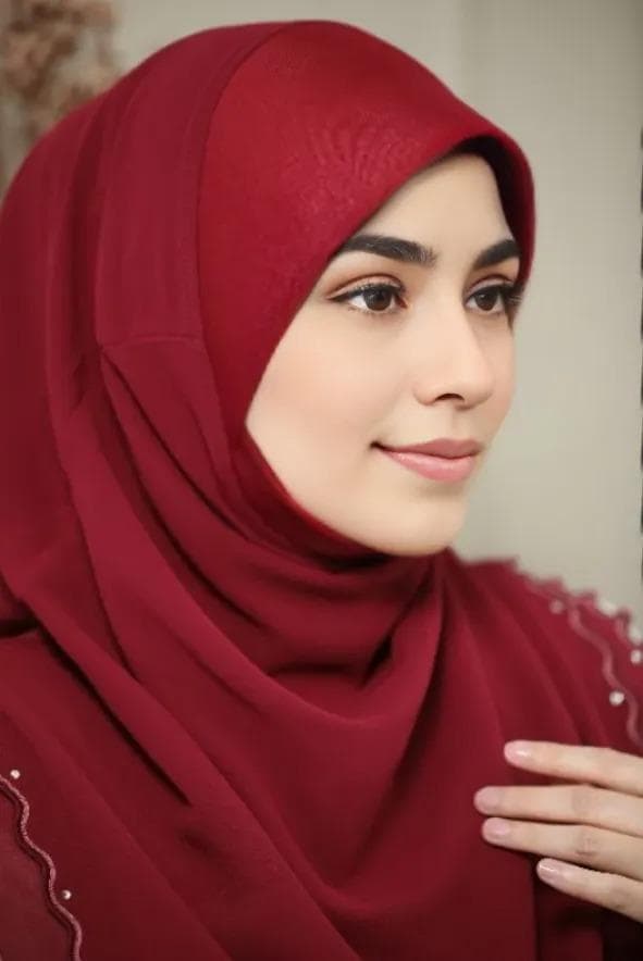 Embroidered 2-Layer Long Instant Hijab | Fits XL, XXL | Neatly Stitched Edges | Slip on Instant Hijab - image 5