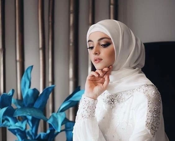 Bridal Large Lycra Jersey Shawl Hijab Turban, Ivory Hijab Bridal Scarf, White Bridal Scarf For Muslim, Modest Islamic Bridal Lcyra Scarf - image 5
