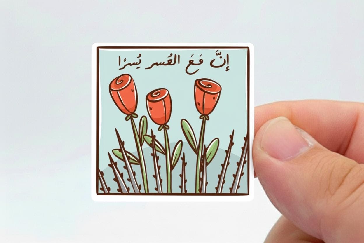 Islamic Floral Vinyl Sticker – Quran Verse Arabic Calligraphy - image 3
