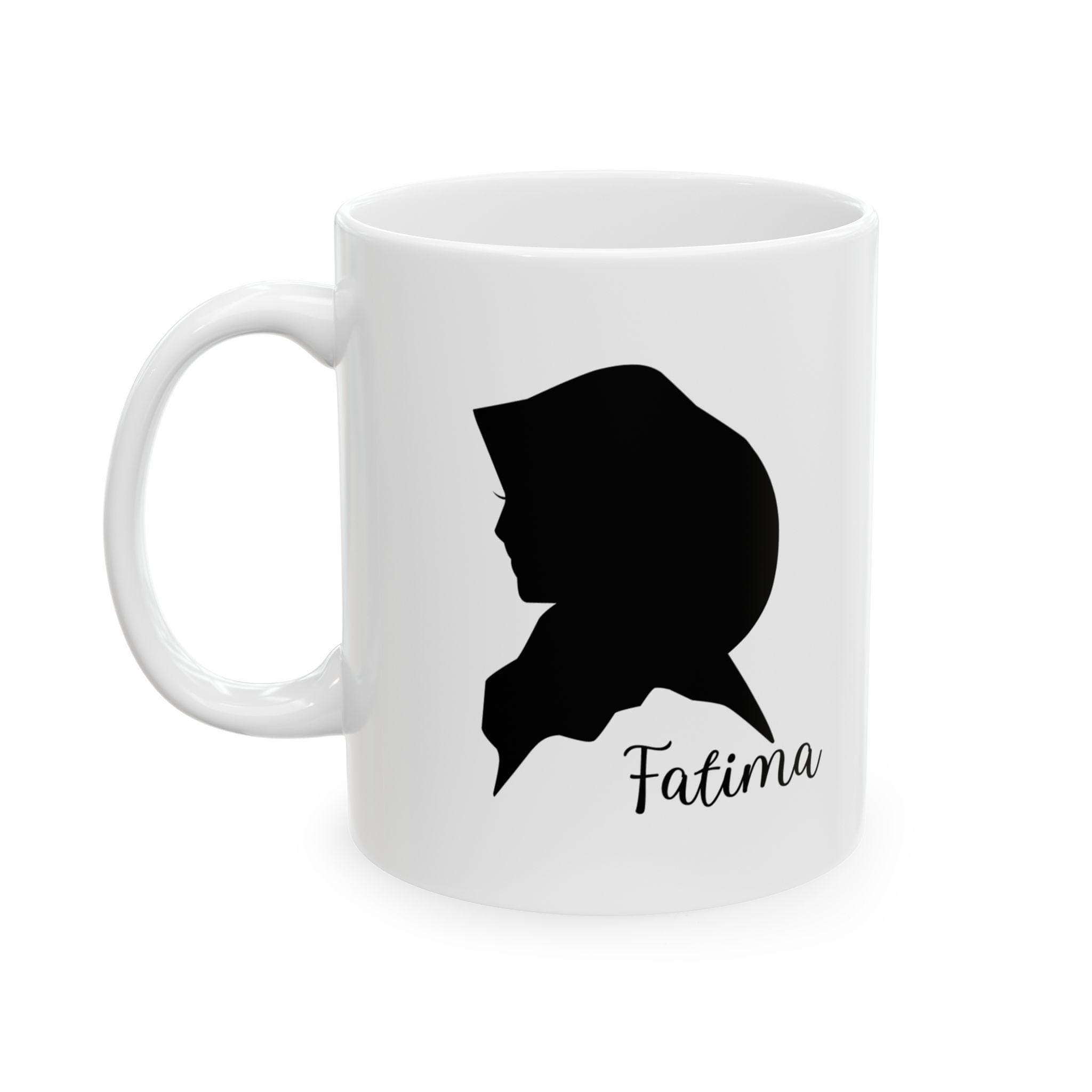 Islamic Personalized Name Ceramic Mug, Muslim Woman Silhouette Floral Design, Muslim Mom Gift, Hijabi Gift, Muslimah, Eid Ramadan Gift,