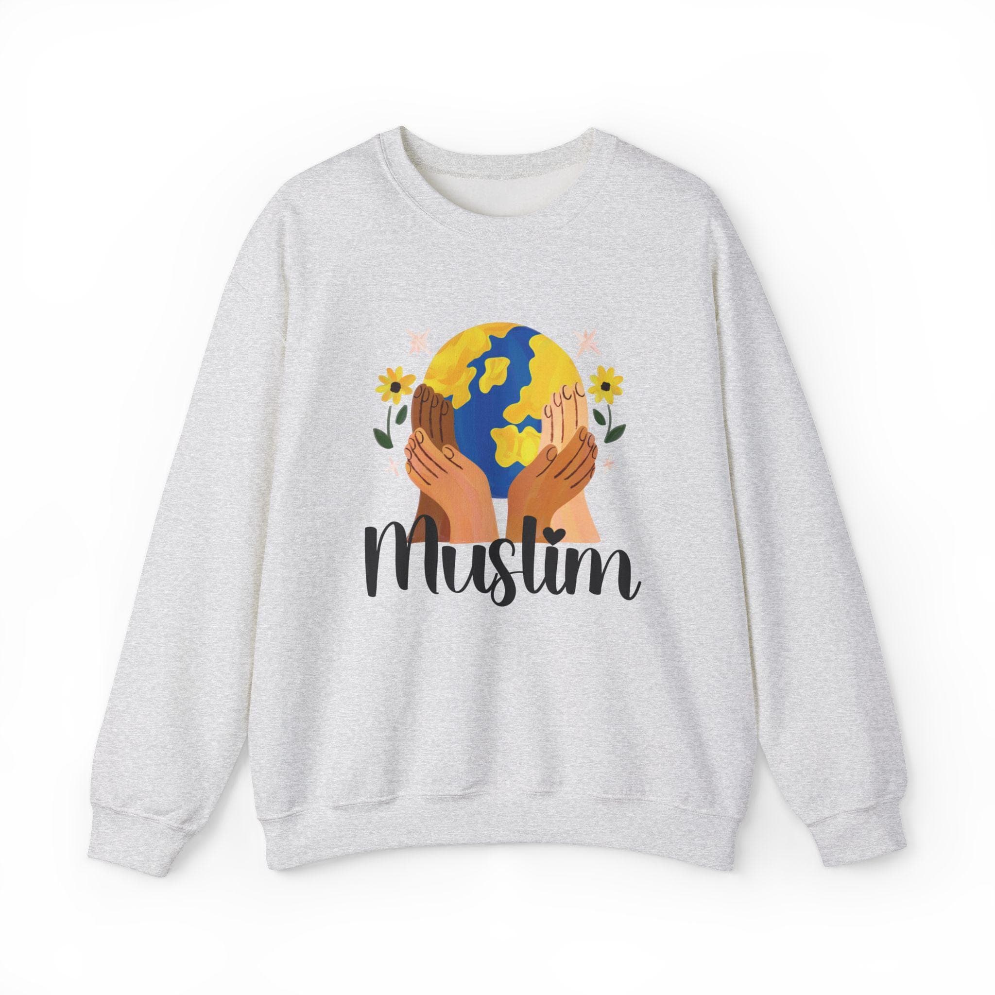 Muslim Mom Earth Unity Crewneck Sweatshirt, Ramadan Eid Gift, Hijabi Shirt, Unisex Jumper, Muslima Mother Present, Multiple Colors - image 4