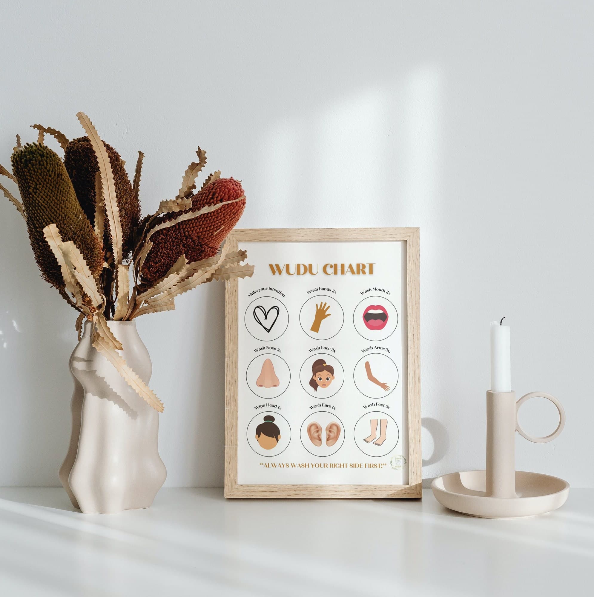 Wudu Chart: Minimalist Islamic Kids Learning Poster (Digital Download) - image 5