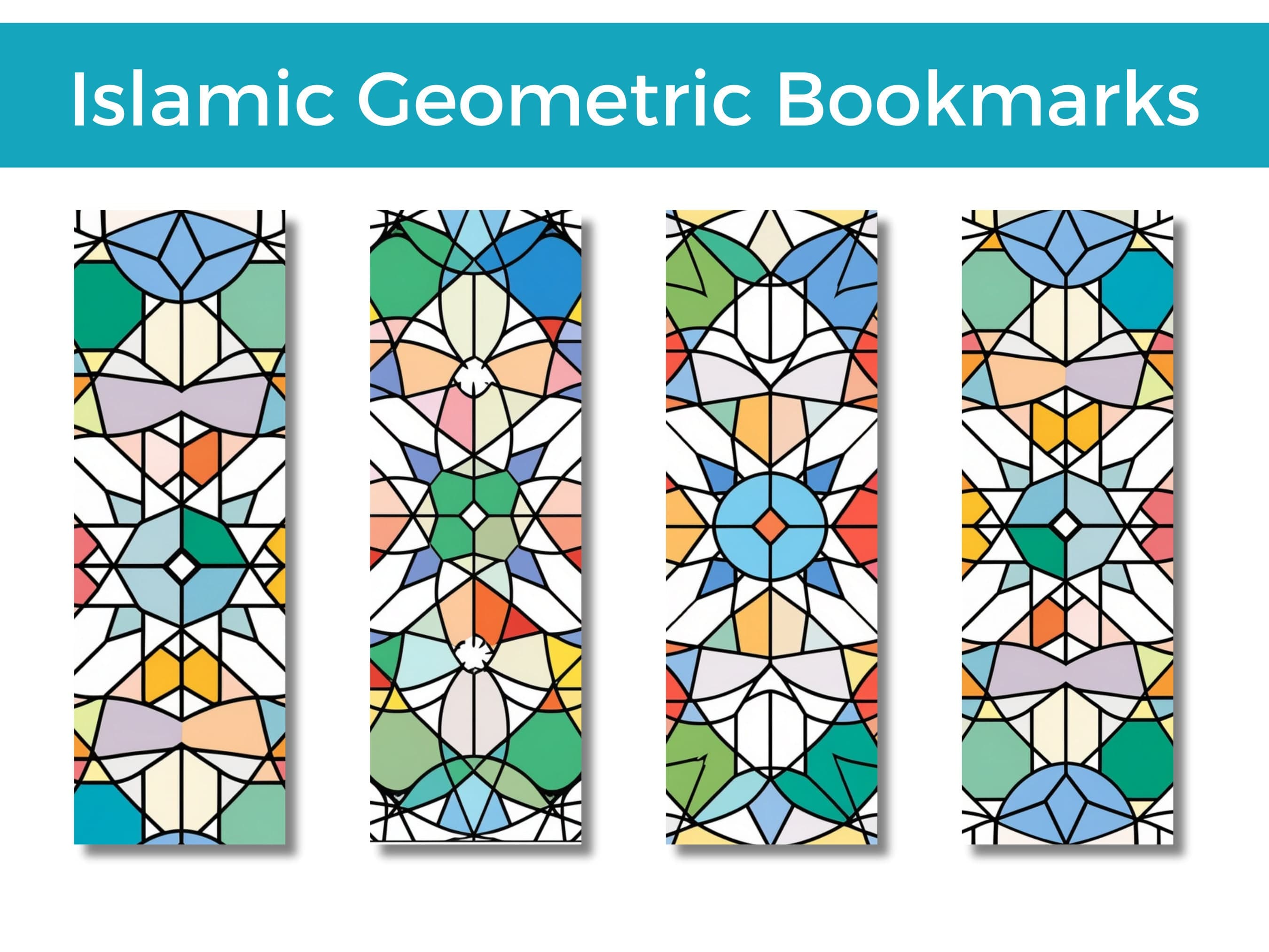 Islamic Geometric Bookmark Set: Modern Muslim Gift (Digital Download)