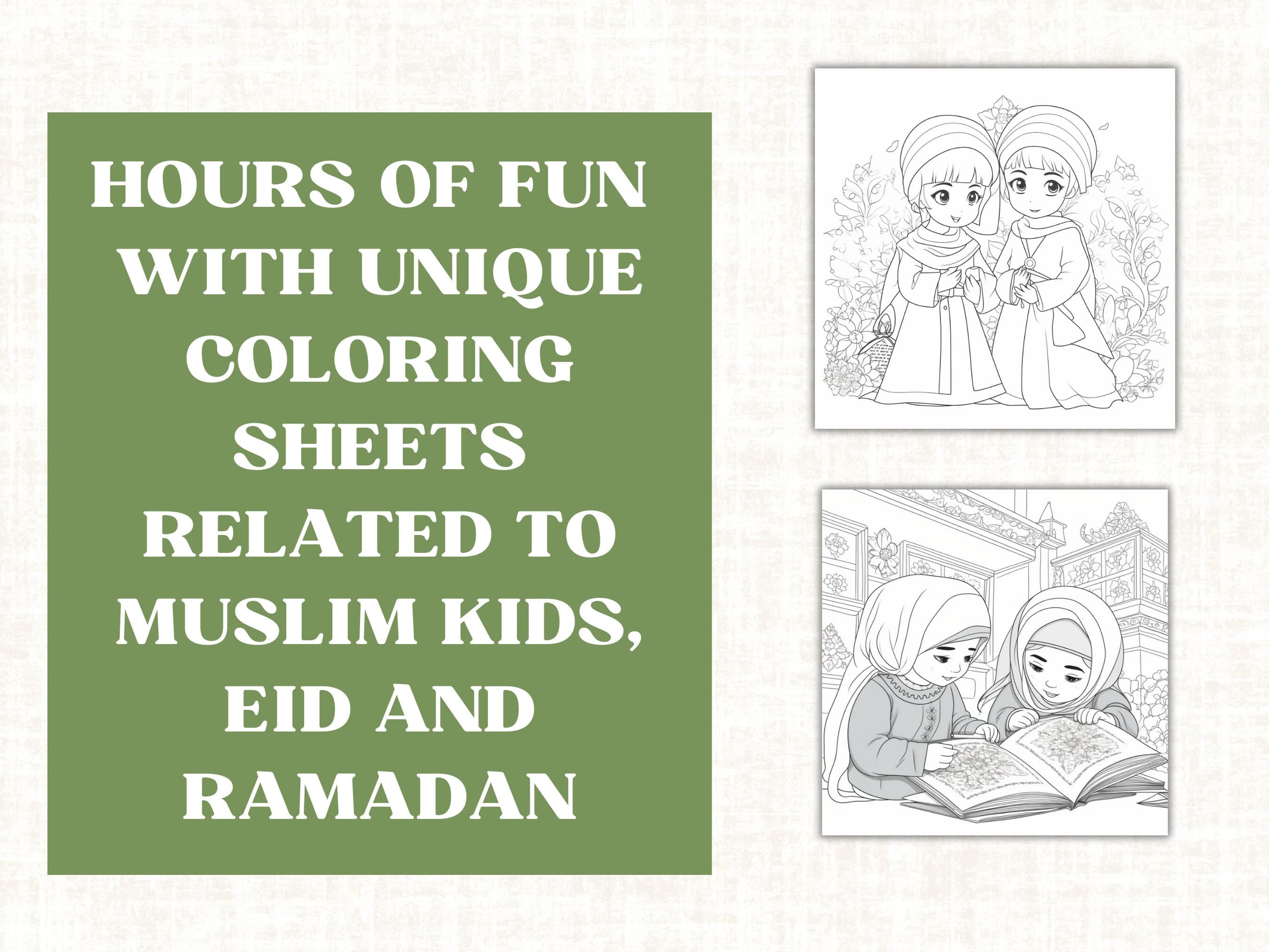 Eid Mubarak Coloring Pages: Muslim Kids Activities (Digital Download) - image 4