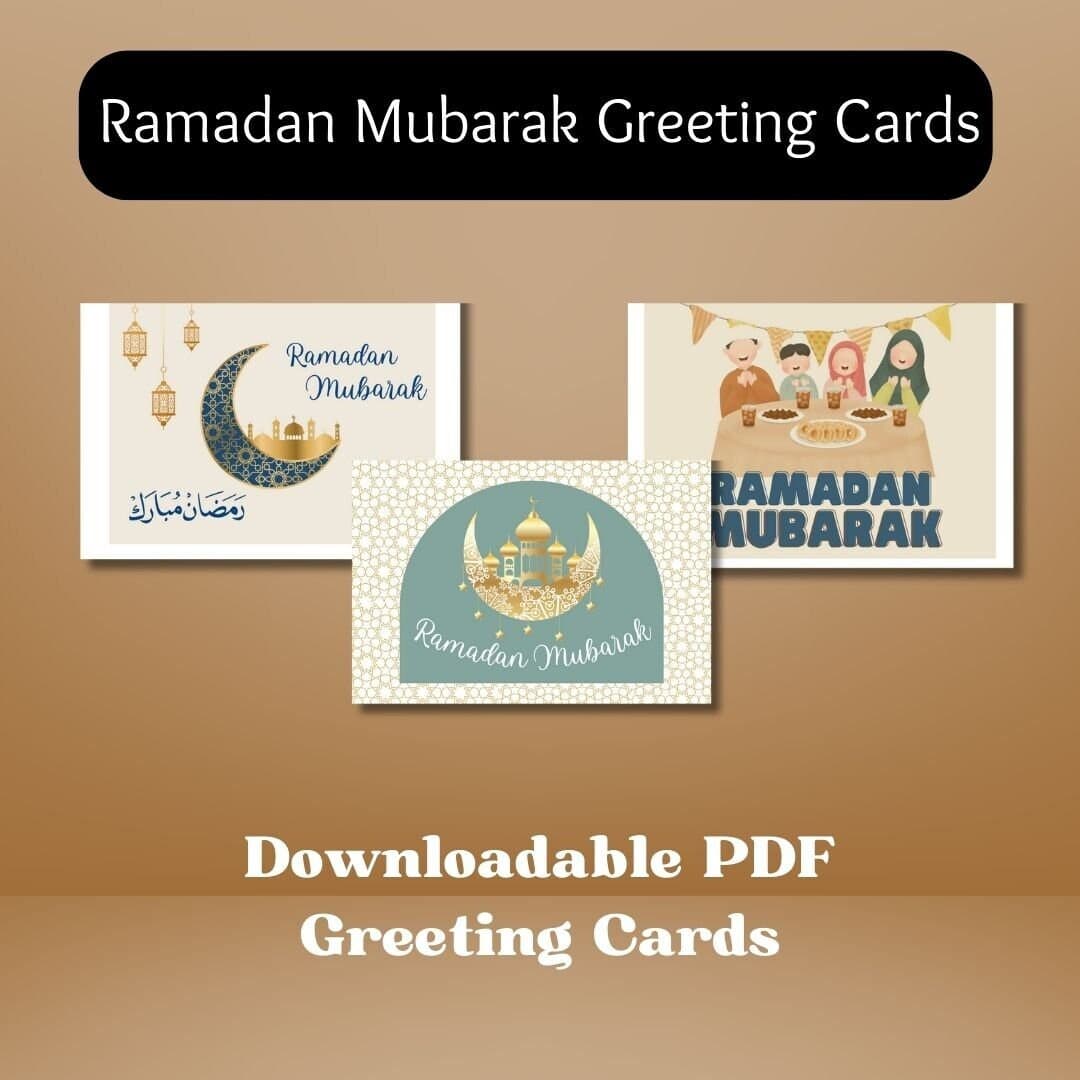 Ramadan Mubarak Greeting Card Bundle: Muslim Eid Gift (PDF)