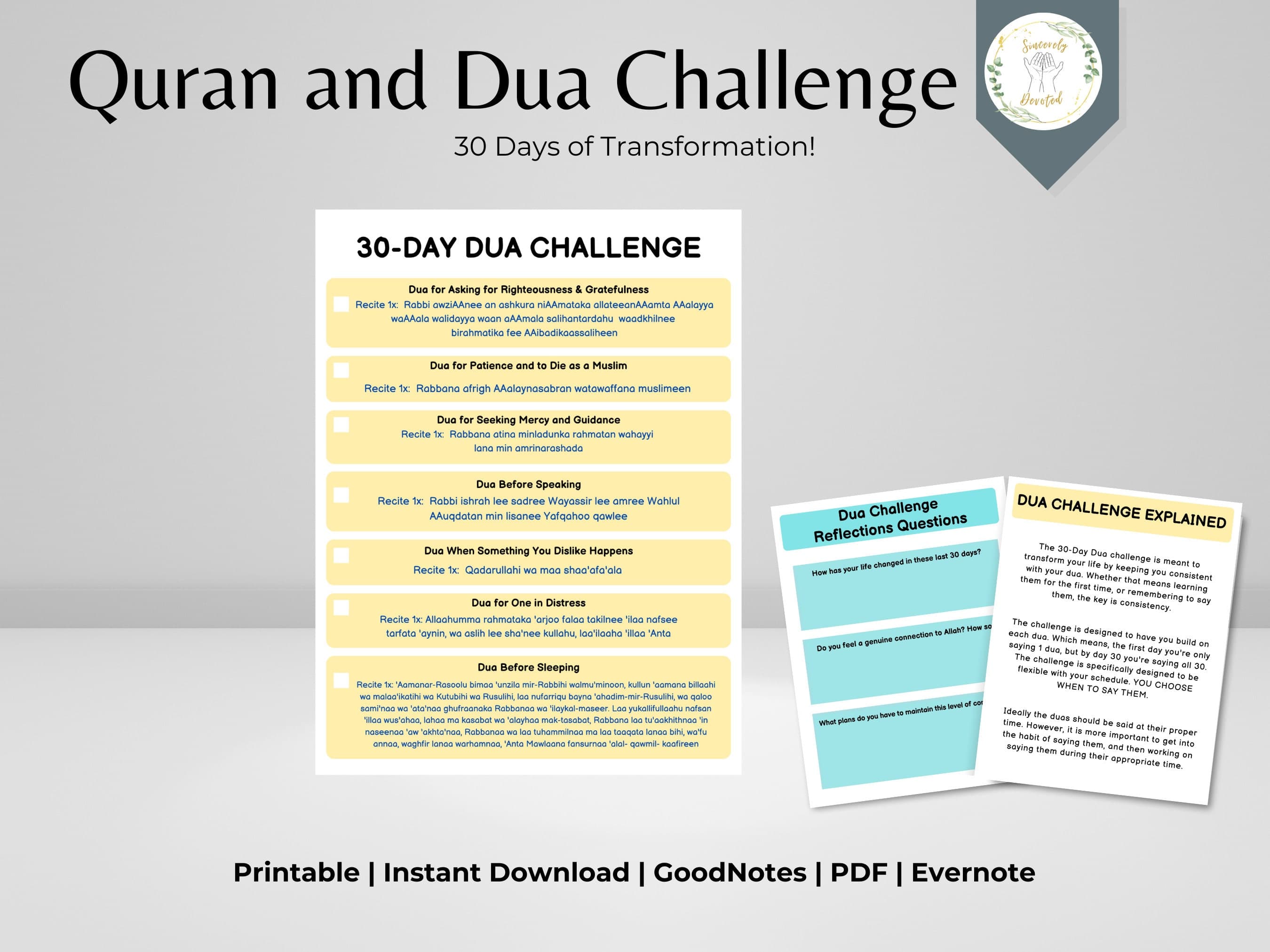 30-Day Quran Challenge: Dua & Dhikr Tracker (Digital Download) - image 4