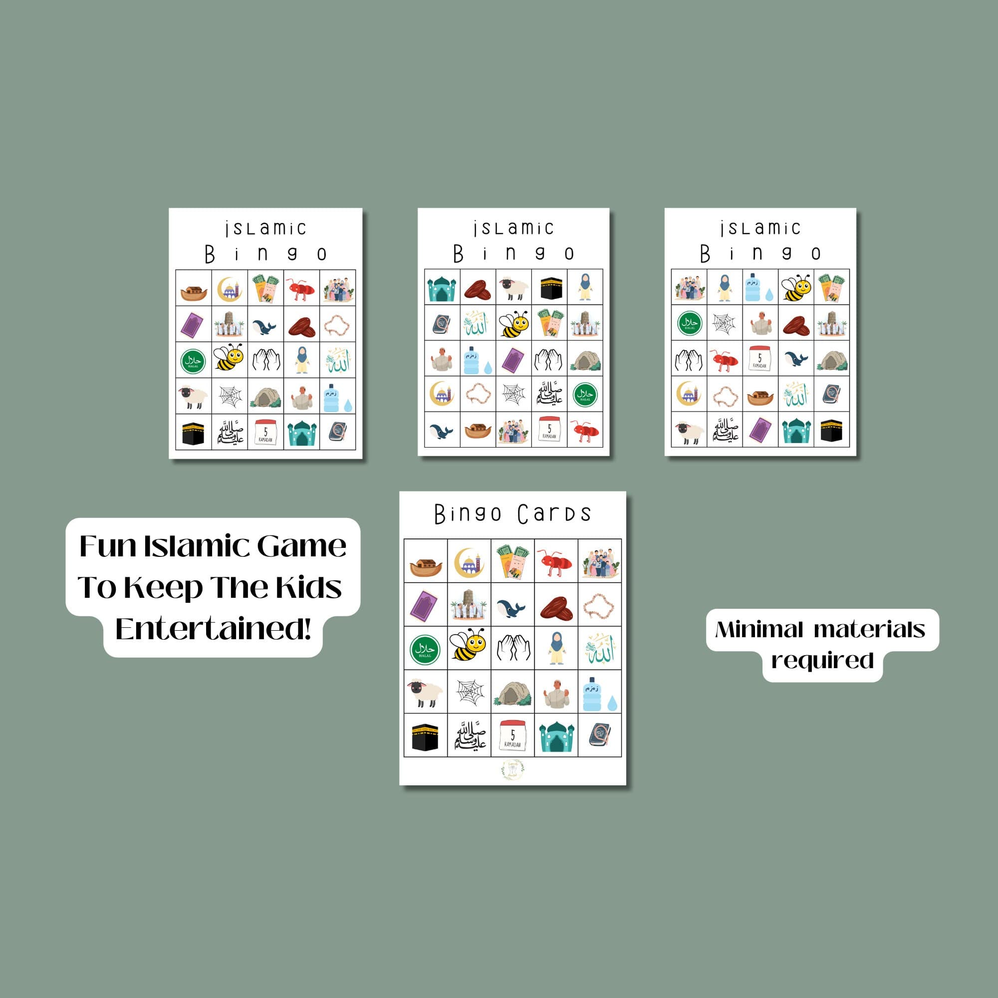 Islamic Bingo Game: Muslim Kid's Educational Summer Fun (Digital Download) - image 3
