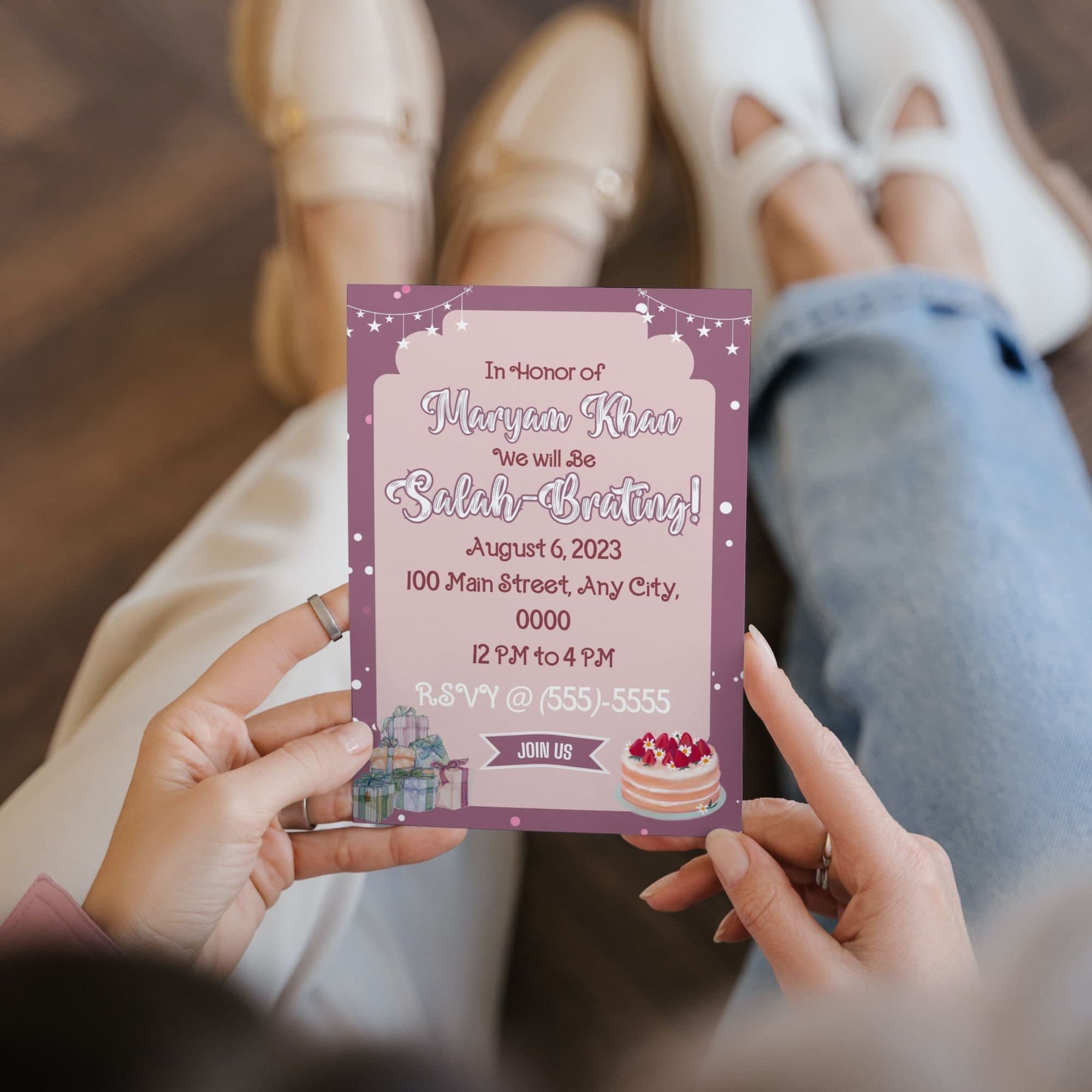 Salahbration Invitation: Islamic Prayer Party, Editable Template (Digital)