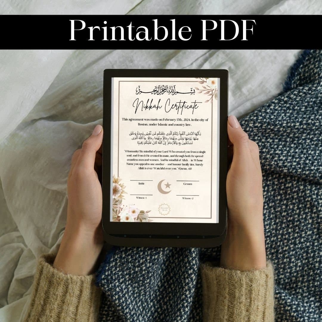 Customizable Nikkah Certificate: Islamic Wedding Contract (Digital Download) - image 3
