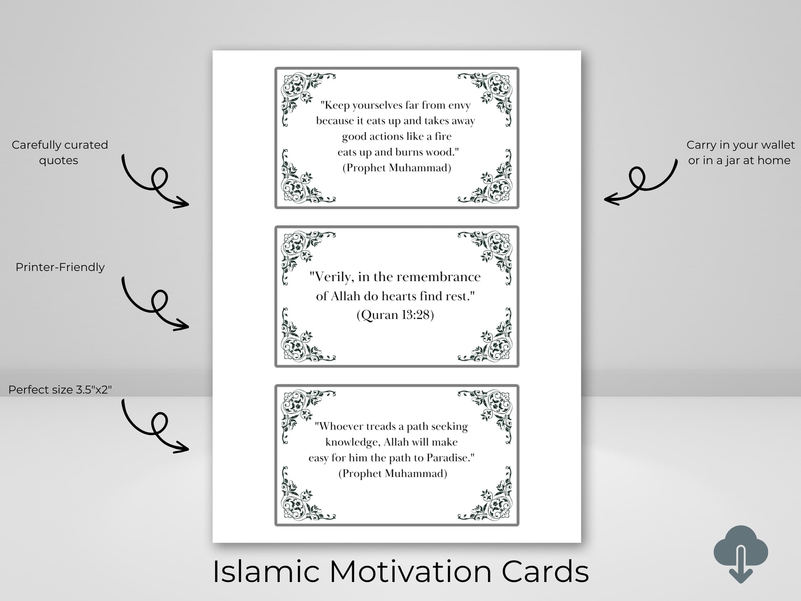 Quran & Hadith Quotes: Islamic Inspiration Cards (Digital Download) - image 3
