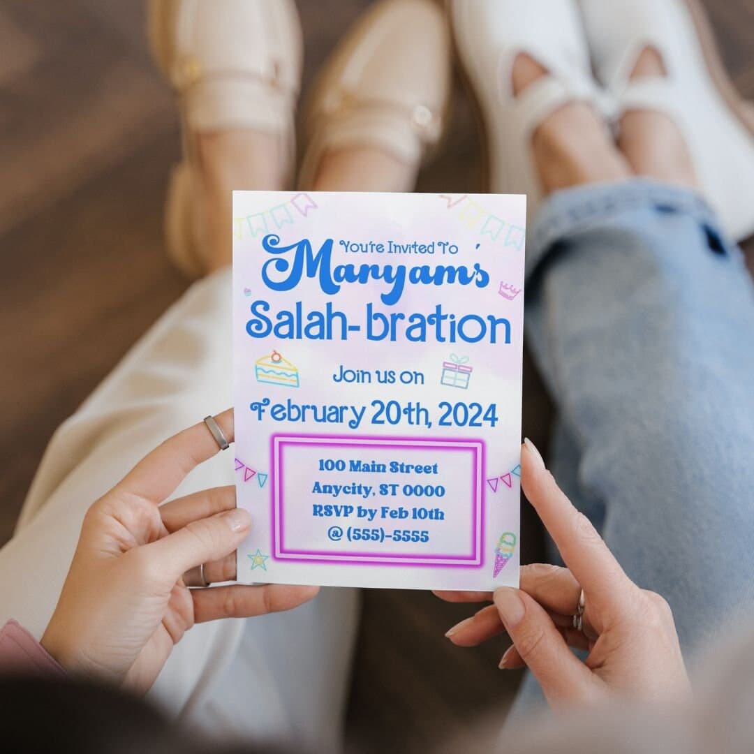 Salah-bration Invitation: Islamic Prayer Party, Editable Template (Digital)