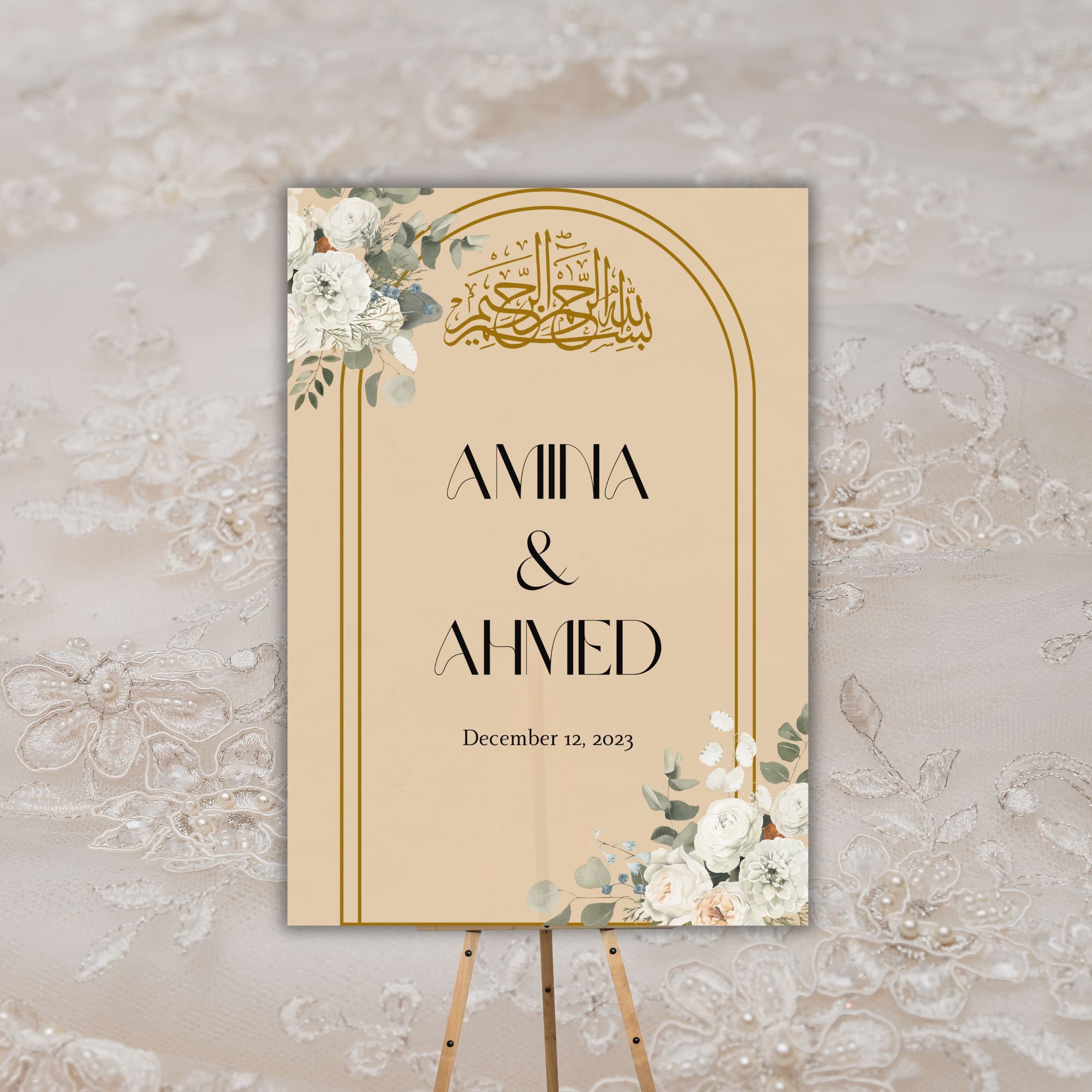 Custom Arabic Calligraphy Nikkah Wedding Welcome Sign - image 3