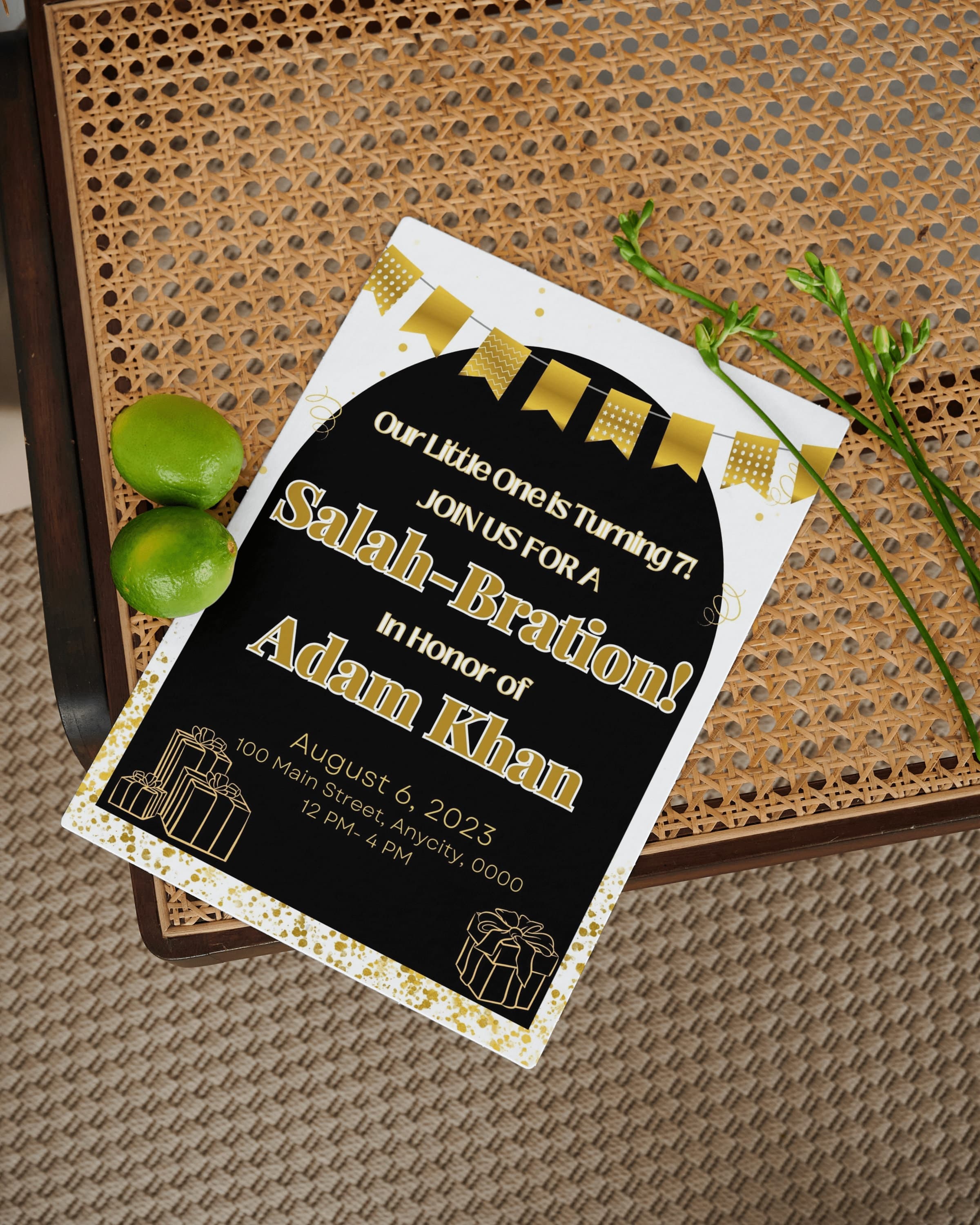 Muslim Salah-Bration Invitation- Editable Template