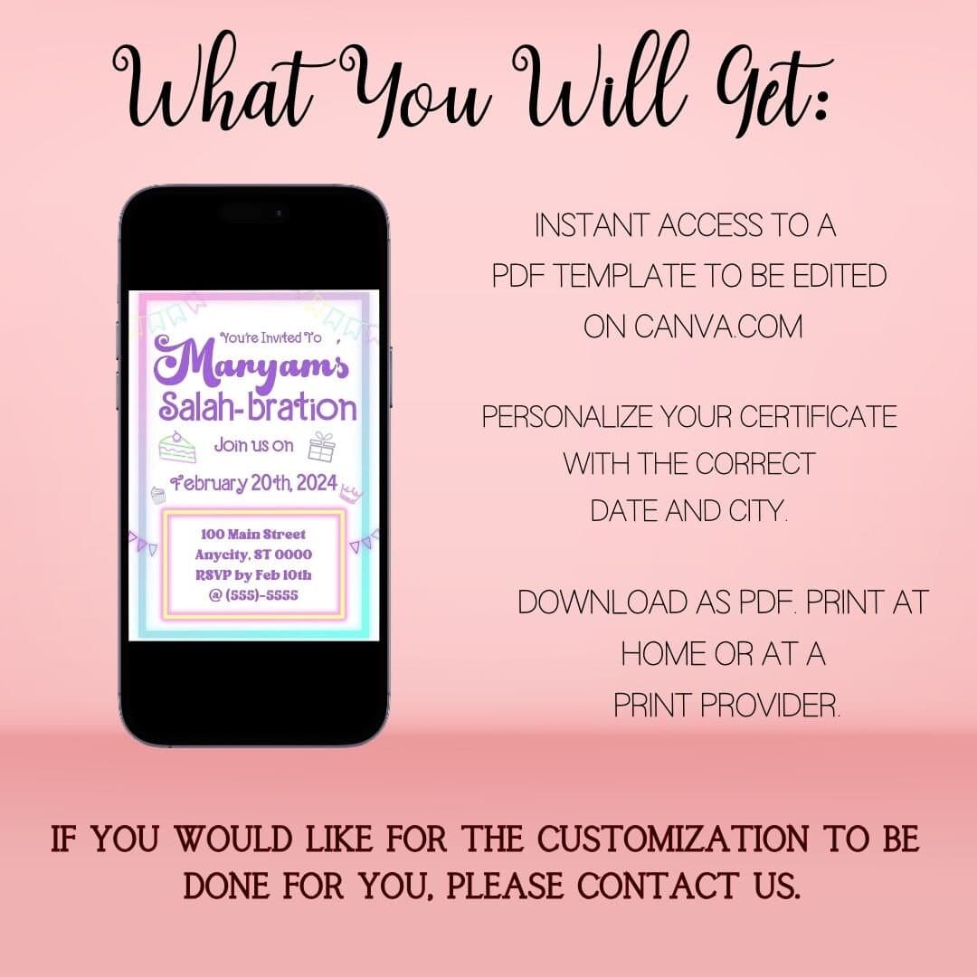 Salah-bration Invitation: Islamic Prayer Party, Editable Template (Digital) - image 5