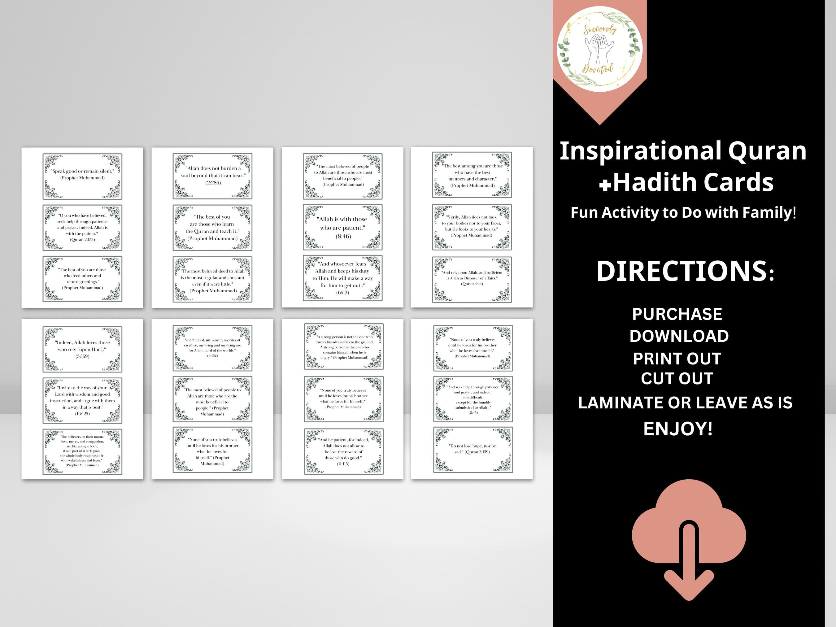 Quran & Hadith Quotes: Islamic Inspiration Cards (Digital Download) - image 4
